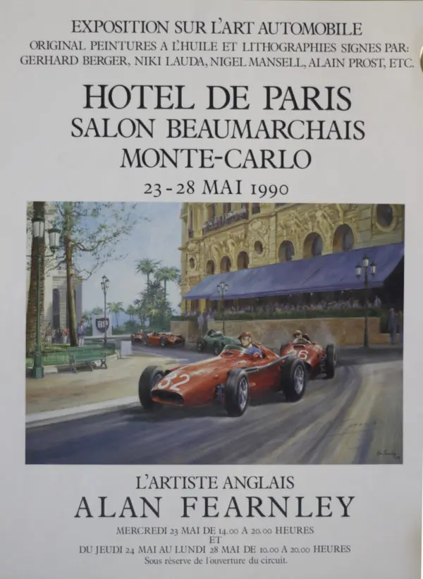 1990 Hotel de Paris Signed by Fangio - Alan Fearnley