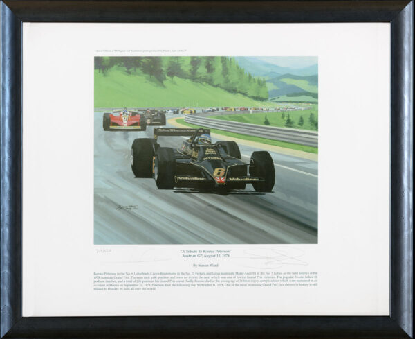 A Tribute To Ronnie Peterson Framed Print Signed by Andretti & Fittipaldi - Simon Ward