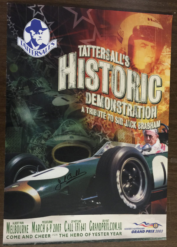 Poster for sale of Jack Brabham Tatersall car racing