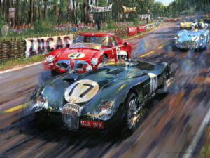 Le Mans 1953 poster car racing art for sale