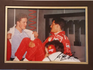 Michael & Ralf Schumacher Autographed Photo Car Racing