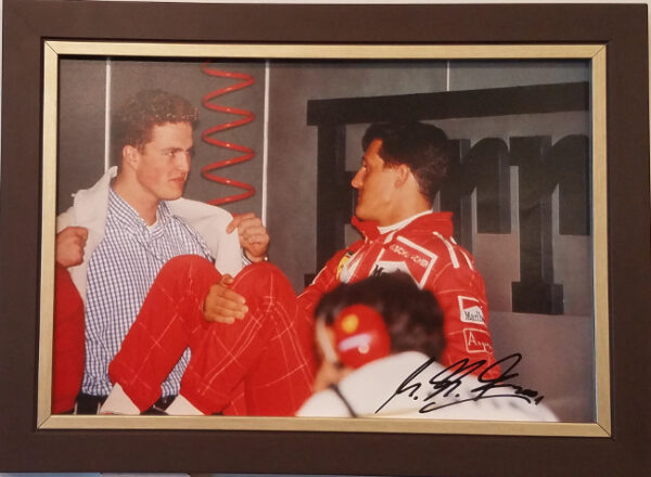 Michael & Ralf Schumacher Autographed Photo Car Racing