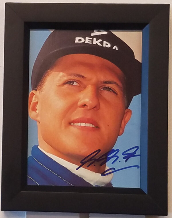 Michael Schumacher Dekra Cap Autographed Photo Car Racing