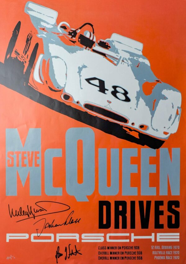 Steve McQueen Drives Porsche Poster Front