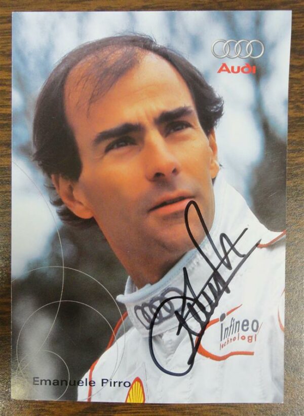 Emanuele Pirro Autographed Team Card