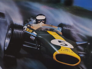 Poster auto art of Jim Clark Lotus Keith Murray