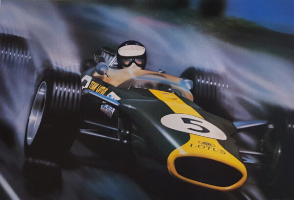 Poster auto art of Jim Clark Lotus Keith Murray