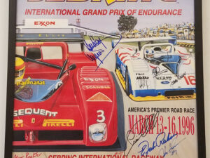 1996 Sebring Poster with multiple signatures