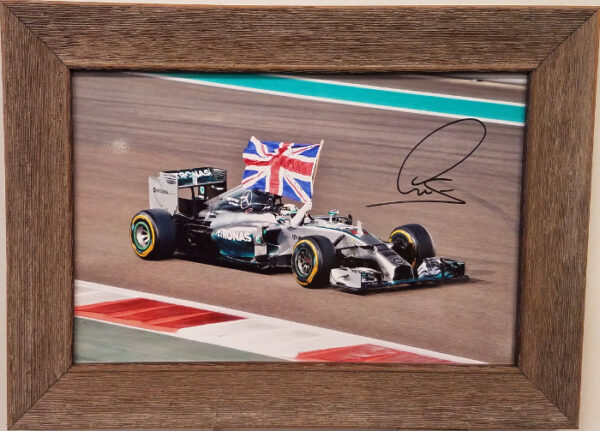 Lewis Hamilton Autographed Photo National Flag Day