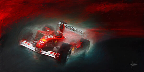 Fire and Ice - Michael Schumacher Print by Alan Greene