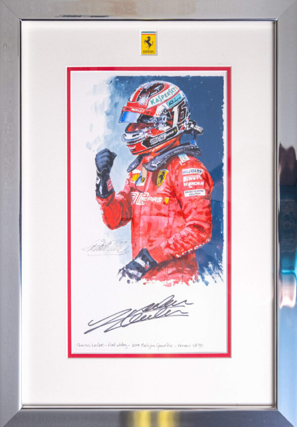 Charles Leclerc First Victory Autographed Painting