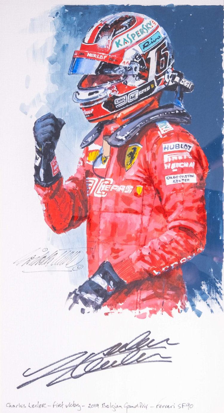 Portrait Painting Of Charles Leclerc Ferrari F1 Driver Painting | lupon ...