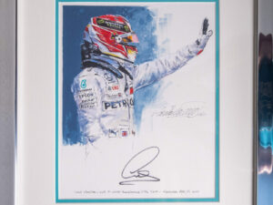 Lewis Hamilton 2019 Autographed Framed Painting - Nicholas Watts