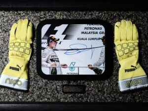 Nico Rosberg Autographed Collage with Gloves