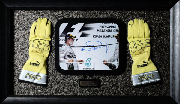 Nico Rosberg Autographed Collage with Gloves