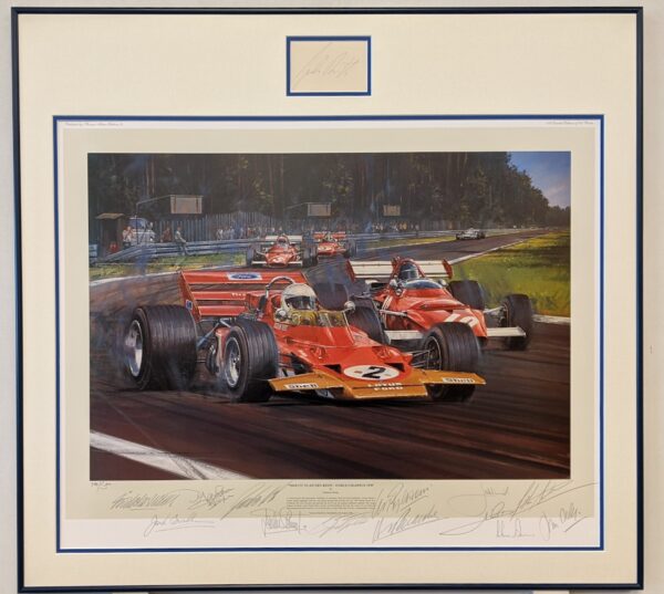 Tribute To Jochen Rindt Framed with Jochen Rindt autograph