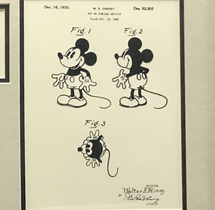 Walt Disney Patent For Mickey Mouse Collage Freck S Auto Art