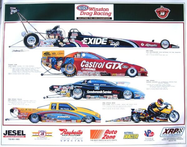 NHRA Champions 1999 Poster - Hector Cademartori