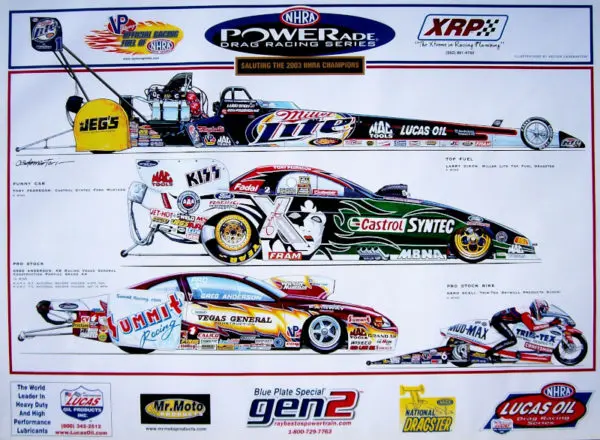 NHRA Champions 2003 Poster - Hector Cademartori