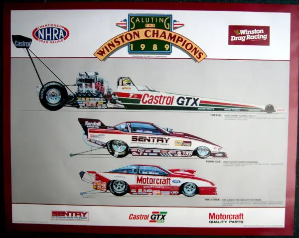 NHRA Champions 1989 Poster - Hector Cademartori