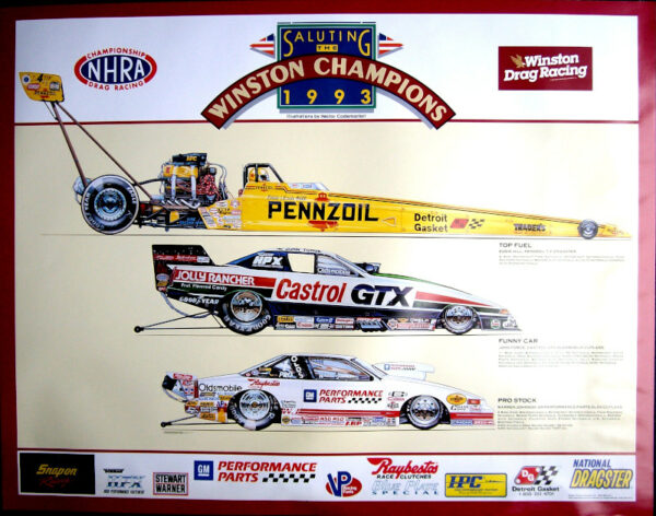 NHRA Champions 1993 Poster - Hector Cademartori