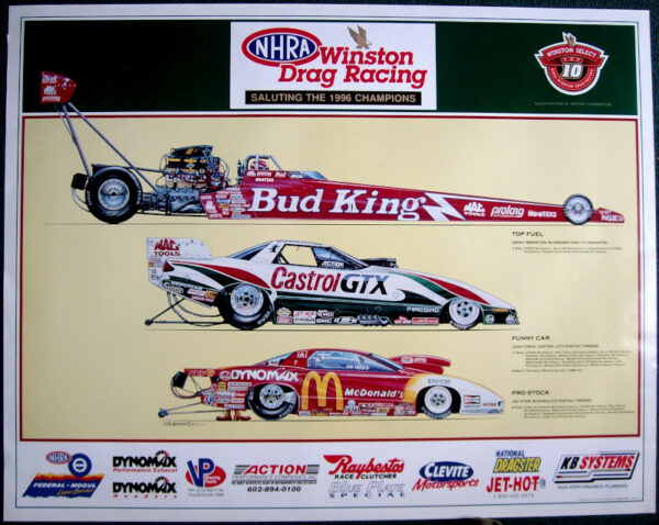 NHRA Champions 1996 Poster - Hector Cademartori