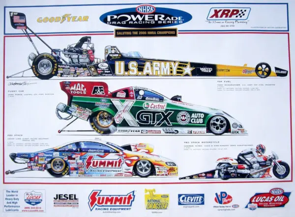 NHRA Champions 2006 Poster - Hector Cademartor