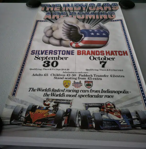 The Indy Cars are Coming Brands Hatch Silverstone Poster