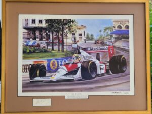 Custom Framed Mr. Monaco with Senna Signature - Hector Cademartori