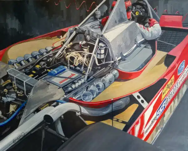 Gilles Villeneuve Ferrari 312T4 Painting - Simon Ward