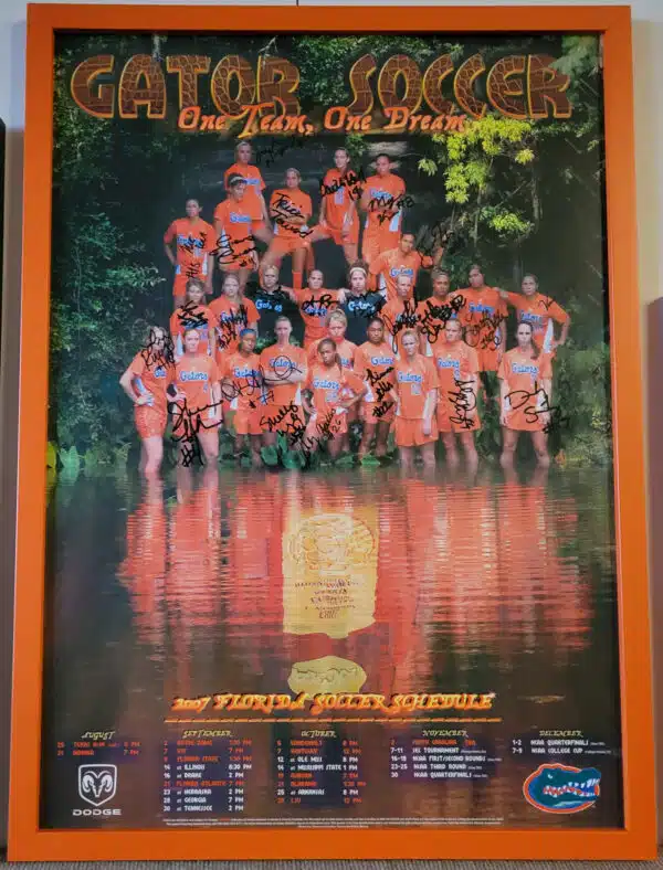 GATOR SOCCER 1997 ‘ONE TEAM, ONE DREAM’ Autographed Framed Photo