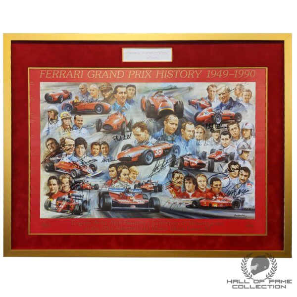 Ferrari Grand Prix History 1949 - 90 with 29 Signatures + more options